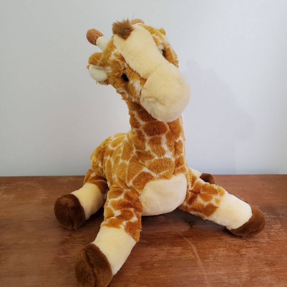 Animal Planet Plush Giraffe stuffed 12" Sitting Orange Cream Realistic 2006 VTG